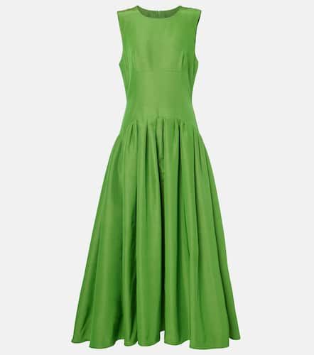 Pleated cotton-blend maxi dress - Carolina Herrera - Modalova