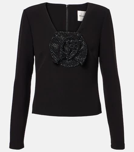 Floral-appliquÃ© embellished crÃªpe top - Roland Mouret - Modalova