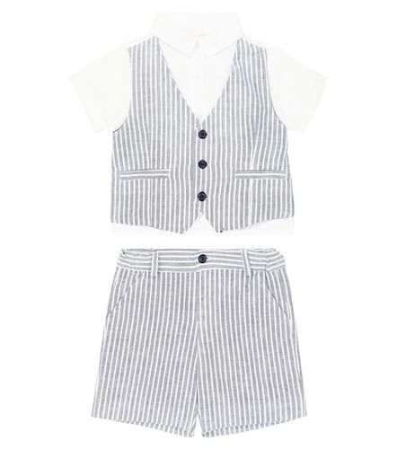 Baby – Set camicia e shorts in lino e cotone a righe - Patachou - Modalova