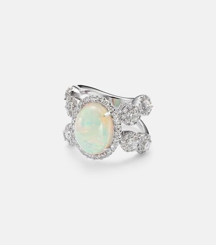 Ring Reign Supreme aus 18kt Weiß mit Diamanten und Opal - Yeprem - Modalova