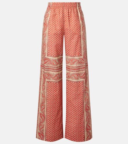 Printed cotton wide-leg pants - Valentino - Modalova