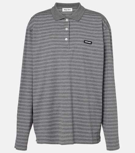 Striped cotton jersey polo shirt - Miu Miu - Modalova