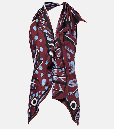 Printed halterneck silk twill top - Bottega Veneta - Modalova