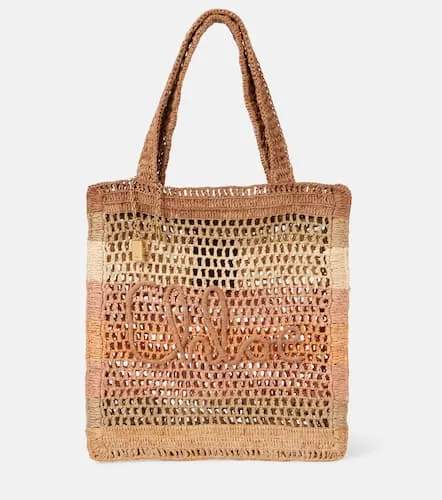 ChloÃ© Summer Banana striped raffia tote bag - Chloe - Modalova
