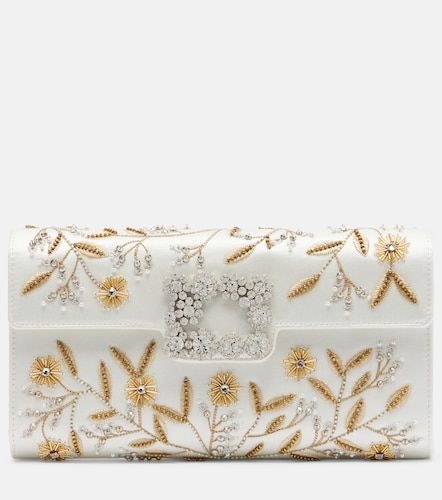 Efflorescence embellished satin clutch - Roger Vivier - Modalova