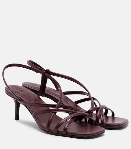 Sandali slingback in pelle con Monili - Brunello Cucinelli - Modalova