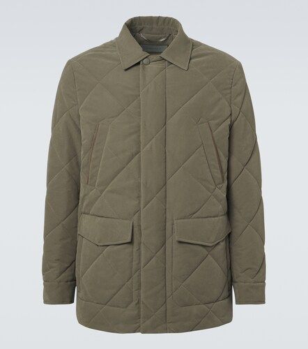Leather-trimmed quilted puffer jacket - Canali - Modalova
