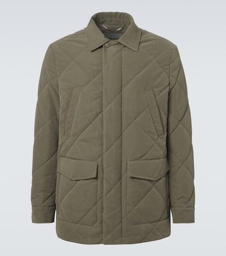 Canali Wattierte Jacke mit Leder - Canali - Modalova