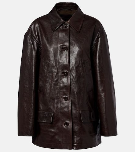 Oversized leather car coat - Balenciaga - Modalova