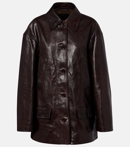 Soprabito oversize in pelle - Balenciaga - Modalova