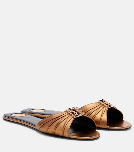 Slides Babylone in pelle metallizzata - Saint Laurent - Modalova