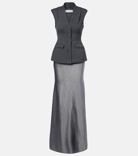 Self-Portrait Peplum satin gown - Self-Portrait - Modalova