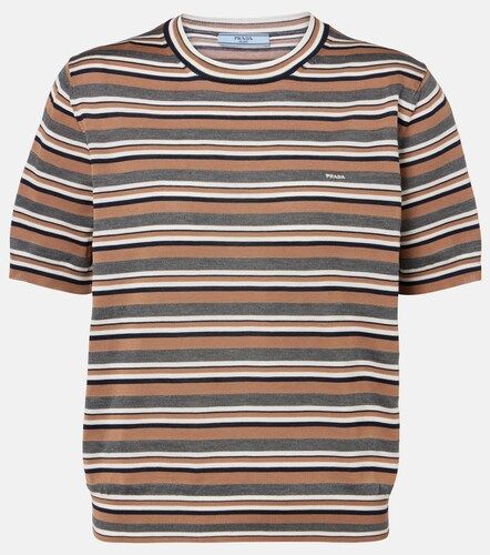 T-Shirt aus Baumwolle und Seide - Prada - Modalova