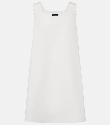 Embroidered cotton and linen minidress - Miu Miu - Modalova