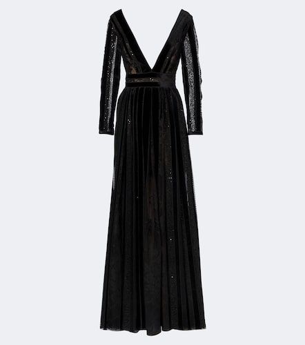 Vestido de fiesta Malena de encaje y terciopelo - Costarellos - Modalova