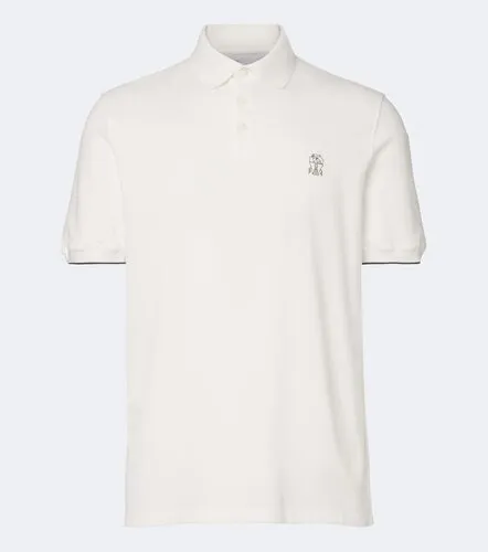 Logo cotton pique polo shirt - Brunello Cucinelli - Modalova
