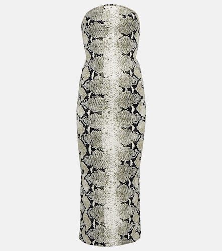 Strapless snake-printed midi dress - Khaite - Modalova