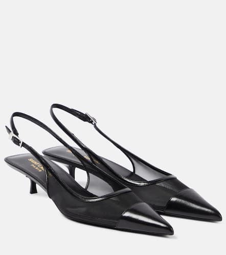 Oxalis 30 leather-trimmed slingback pumps - Saint Laurent - Modalova