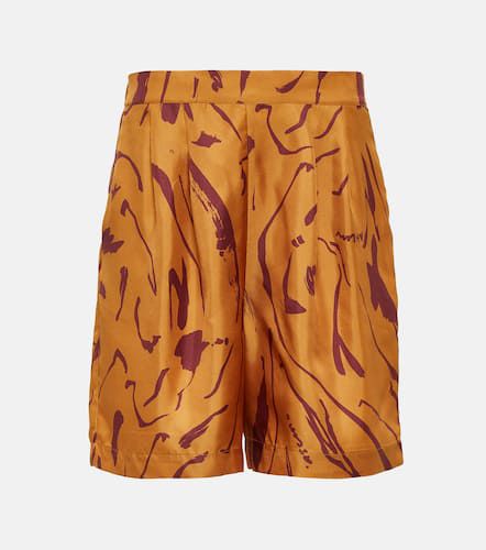 Carros printed silk twill shorts - Asceno - Modalova