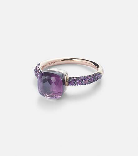 Nudo Petit 18kt rose and white gold ring with amethyst and jade - Pomellato - Modalova