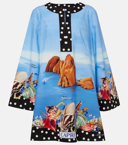 Caftano Capri in cotone con stampa - Dolce&Gabbana - Modalova