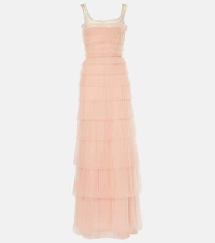 Kali embellished plissÃ© tiered gown - Costarellos - Modalova