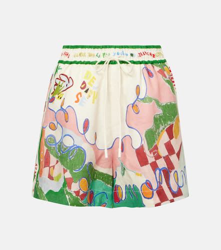 AlÃ©mais Nadia printed high-rise linen shorts - Alemais - Modalova