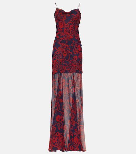 Printed silk georgette maxi dress - Dries Van Noten - Modalova