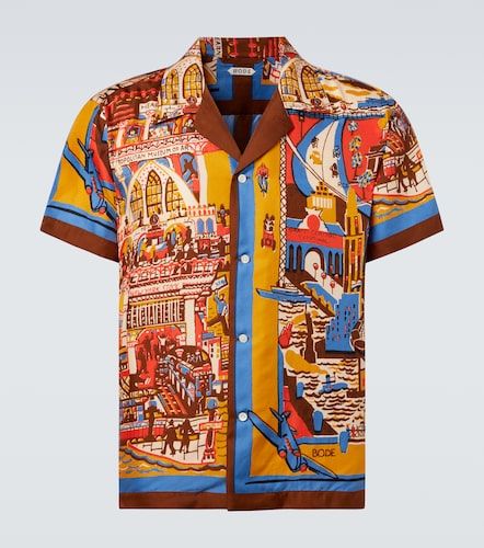 Camisa bowling Manhattan Island de seda - Bode - Modalova