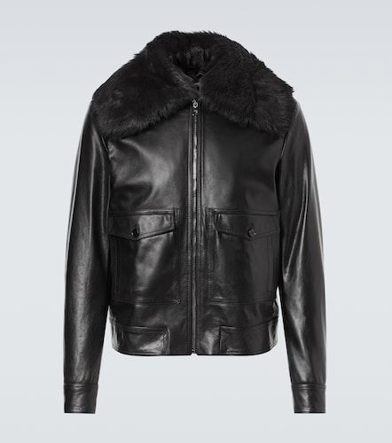 Chaqueta de piel con borrego y seda - Dolce&Gabbana - Modalova