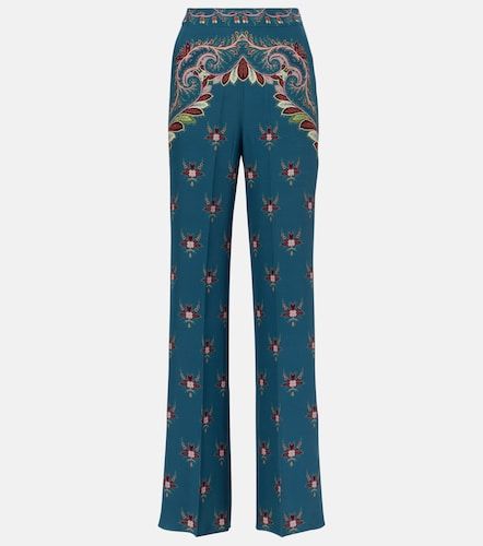 Floral printed silk flared pants - Etro - Modalova
