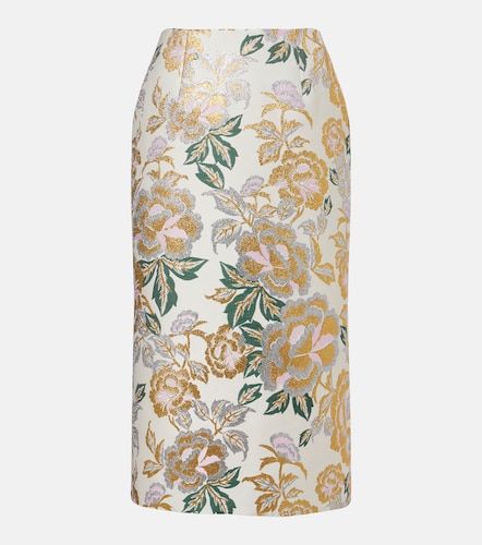 Gonna midi in jacquard floreale - Carolina Herrera - Modalova