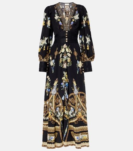 Robe longue Ottoman Elegance en soie à fleurs - Camilla - Modalova