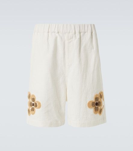 Shorts de lino y algodón bordados - Commas - Modalova