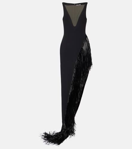 Fringed asymmetric cady gown - David Koma - Modalova