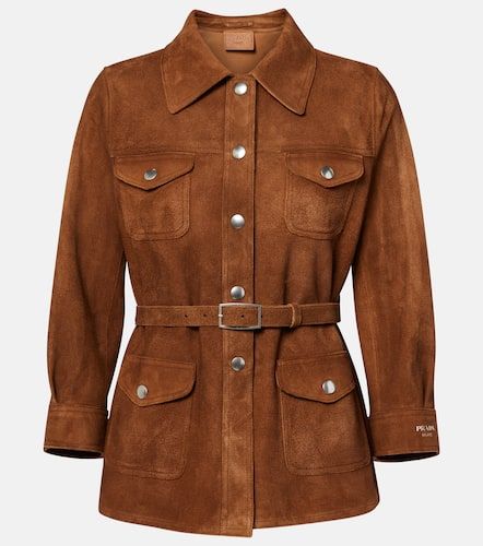 Prada Hemdjacke aus Veloursleder - Prada - Modalova