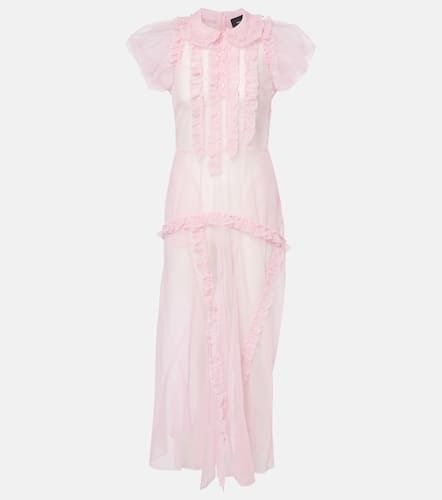 Ruffled sheer tulle midi dress - Simone Rocha - Modalova