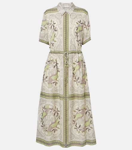 Abito midi in seta e cotone con stampa - Tory Burch - Modalova
