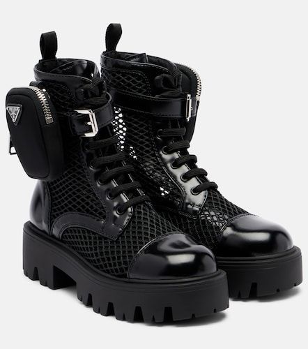 Prada Botas con malla y piel - Prada - Modalova