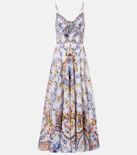 Verziertes Midikleid aus Leinen - Camilla - Modalova