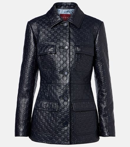 Gucci Lederjacke GG - Gucci - Modalova