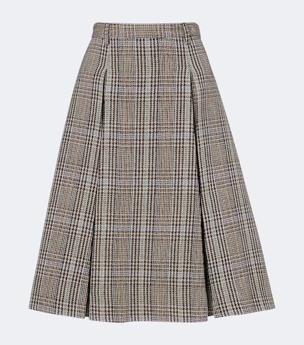 Gonna midi plissé in lana a quadri - Acne Studios - Modalova