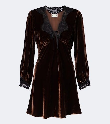 Vestido corto Carolina de terciopelo con encaje - Rixo - Modalova