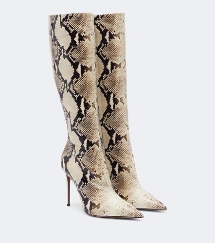 Vera snake-effect leather knee-high boots - Paris Texas - Modalova