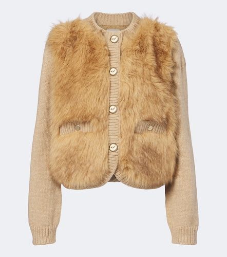 Alpaca and wool-blend down-paneled cardigan - Moncler - Modalova