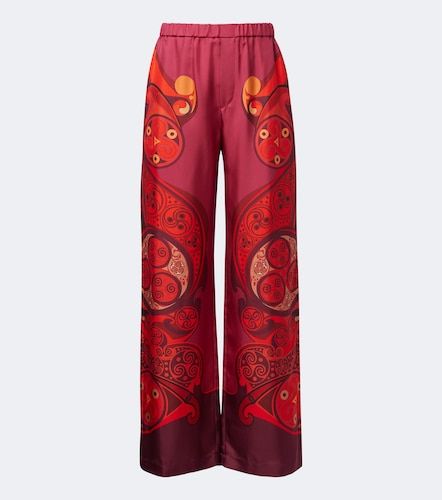 Pantalones anchos Club en sarga de seda - La DoubleJ - Modalova