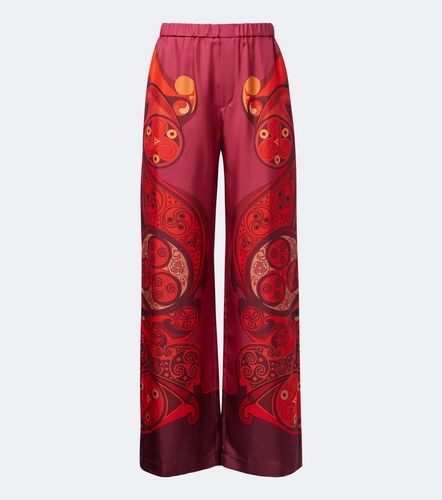 Pantaloni a gamba larga Club in twill di seta - La DoubleJ - Modalova