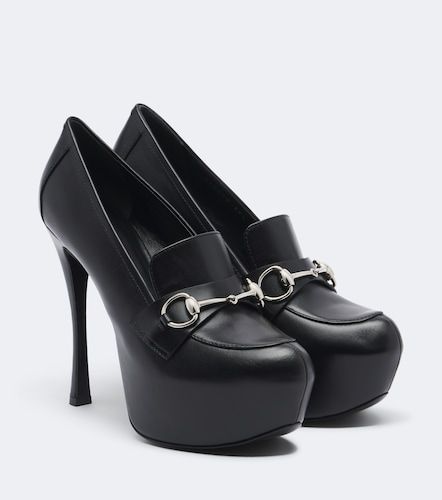 Fame Horsebit leather platform pumps - Gucci - Modalova