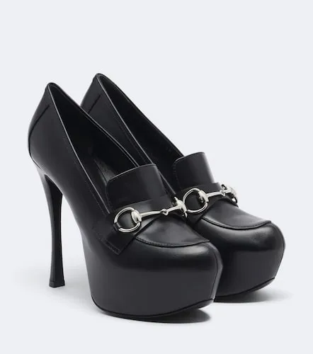 Fame Horsebit leather platform pumps - Gucci - Modalova