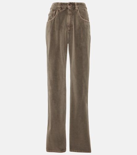 Pantalones rectos de terciopelo de algodón - Brunello Cucinelli - Modalova